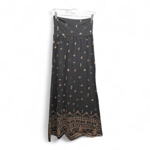 Mossimo Supply Co. Boho Celestial Tribal Maxi Skirt XS Elastic Waist Festival